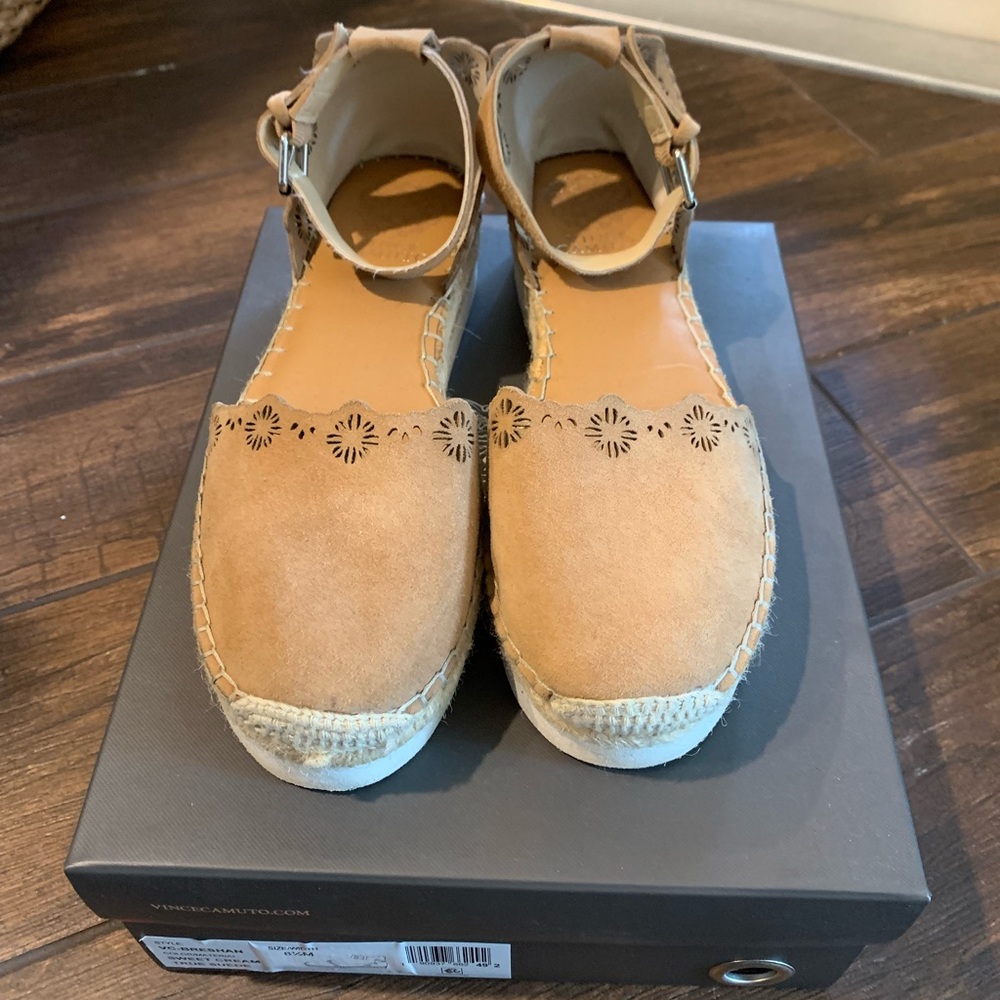 Vince Camuto Breshan Espadrilles Sandal Tan Sweet Cream True Suede